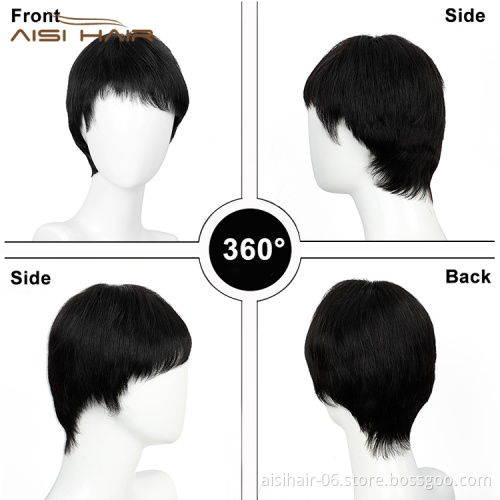 Free Sample Vendors Pixie Cut For Men  Cuticle Aligned Wholesale Toupee Brazilian Extension Human Hair Wigs
